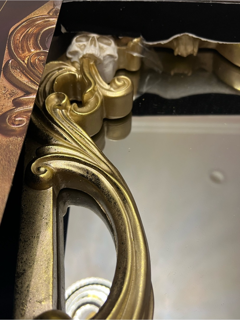 Christian Siriano Bat & Skull Gold Mirror - Picture 5 of 7